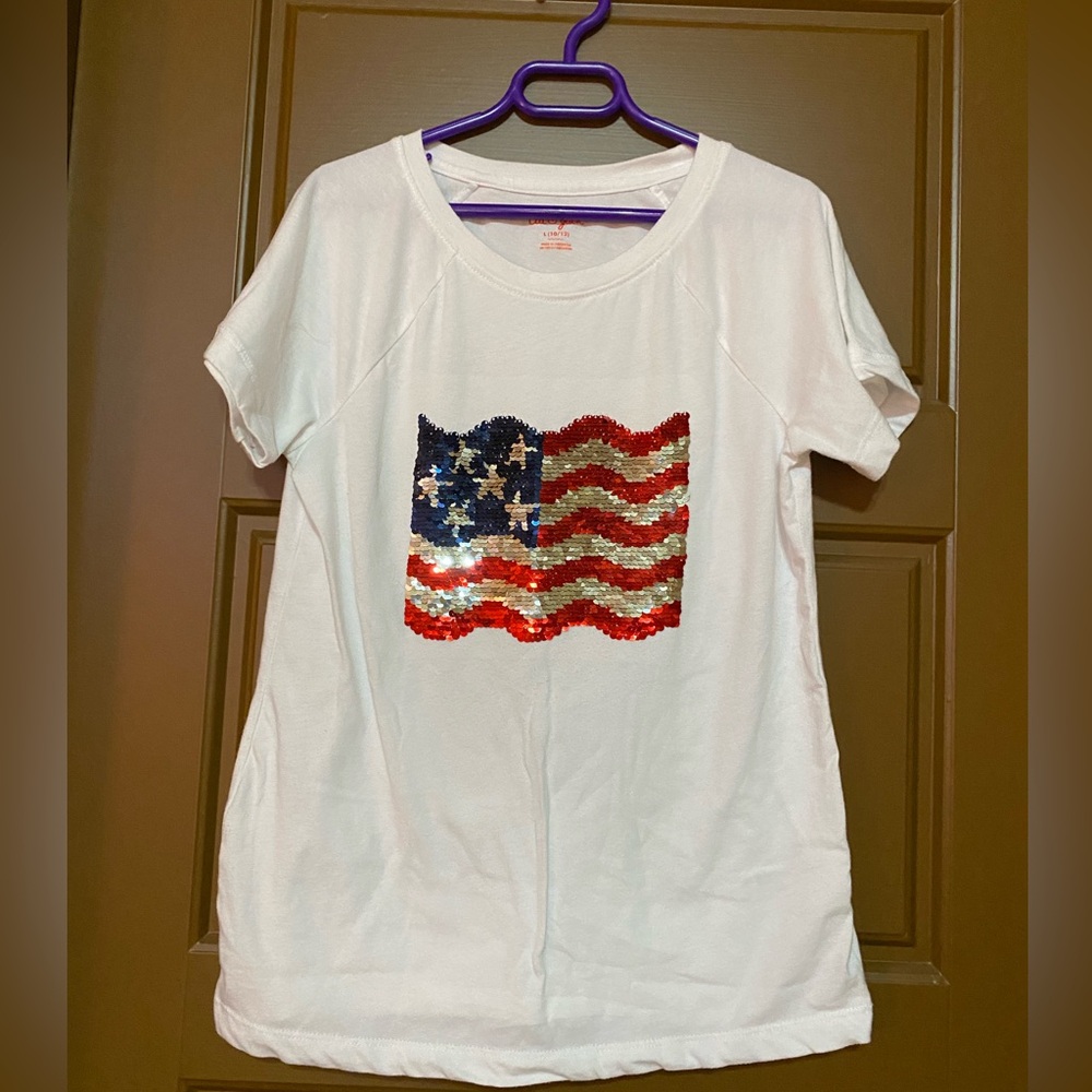 Sequin America Flag Shirt🤍